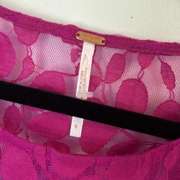 Free people lace magenta dress size 6 - Picture 4 of 7